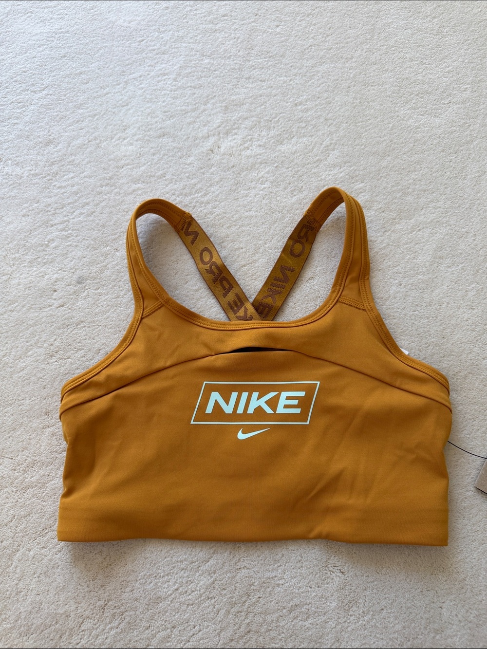 Nike Mustard Yellow Racerback Sports Bra